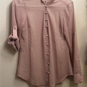 Express Mauve Casual Button-Down Shirt